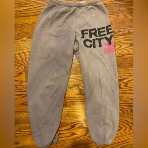 Free City grey and pink sweatpants